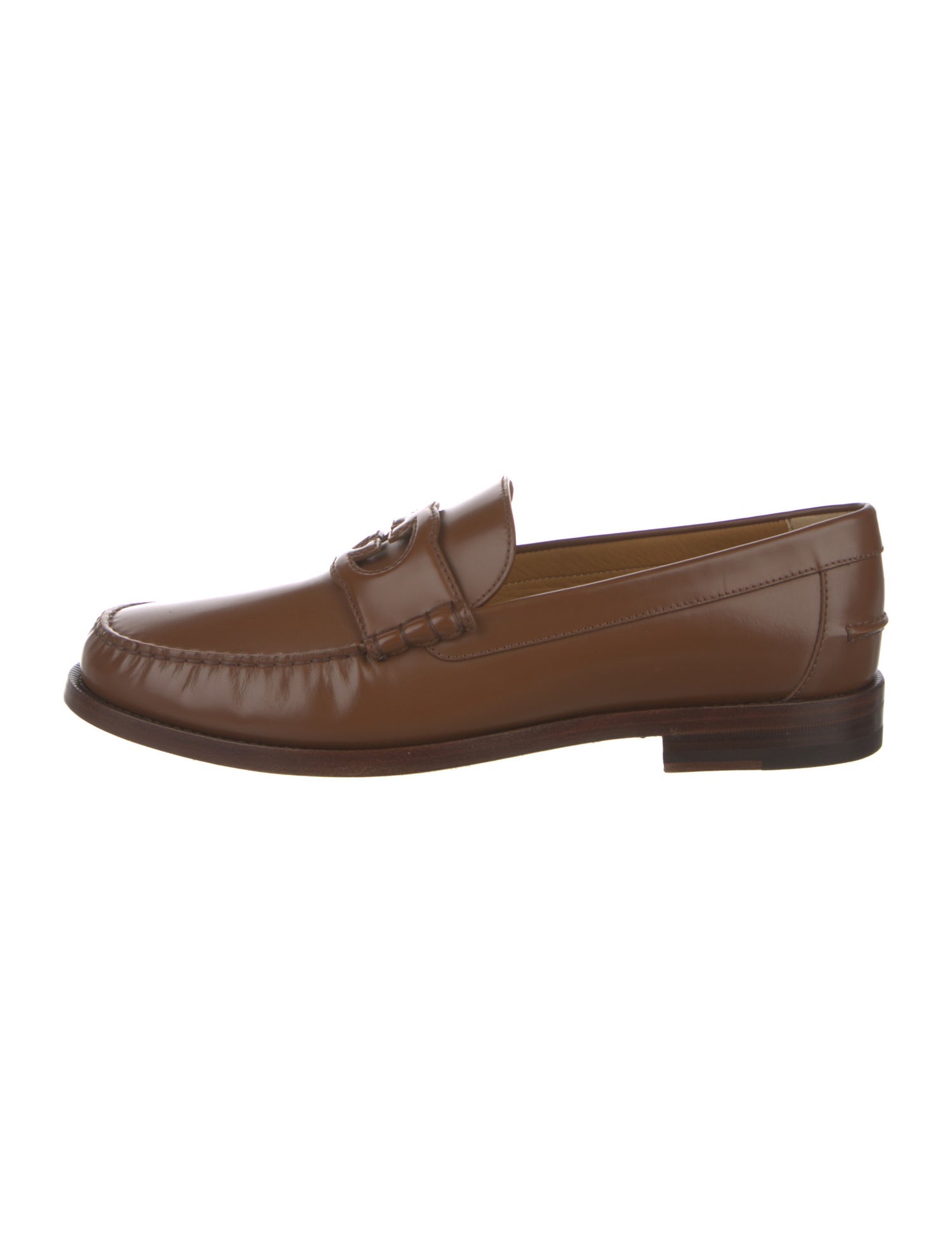 Gucci Interlocking G Logo Leather Loafers