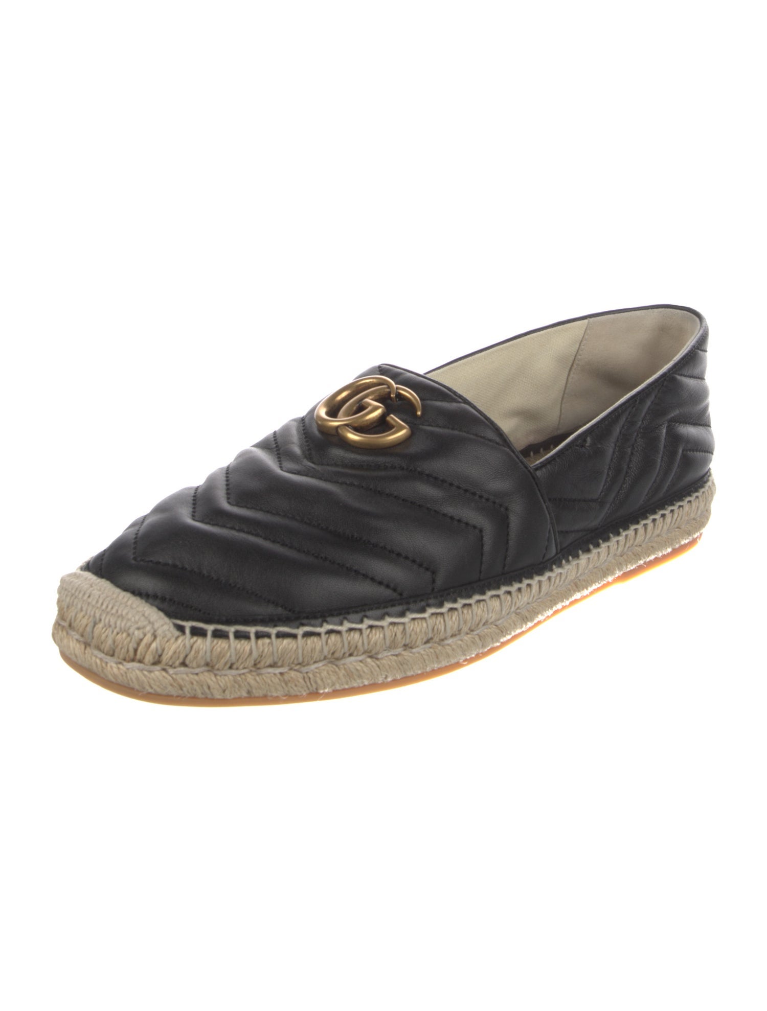 Gucci Double G Logo Leather Espadrilles