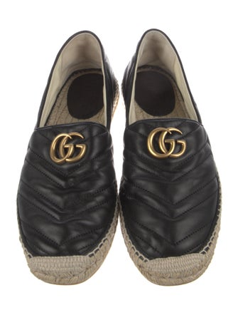 Gucci Double G Logo Leather Espadrilles