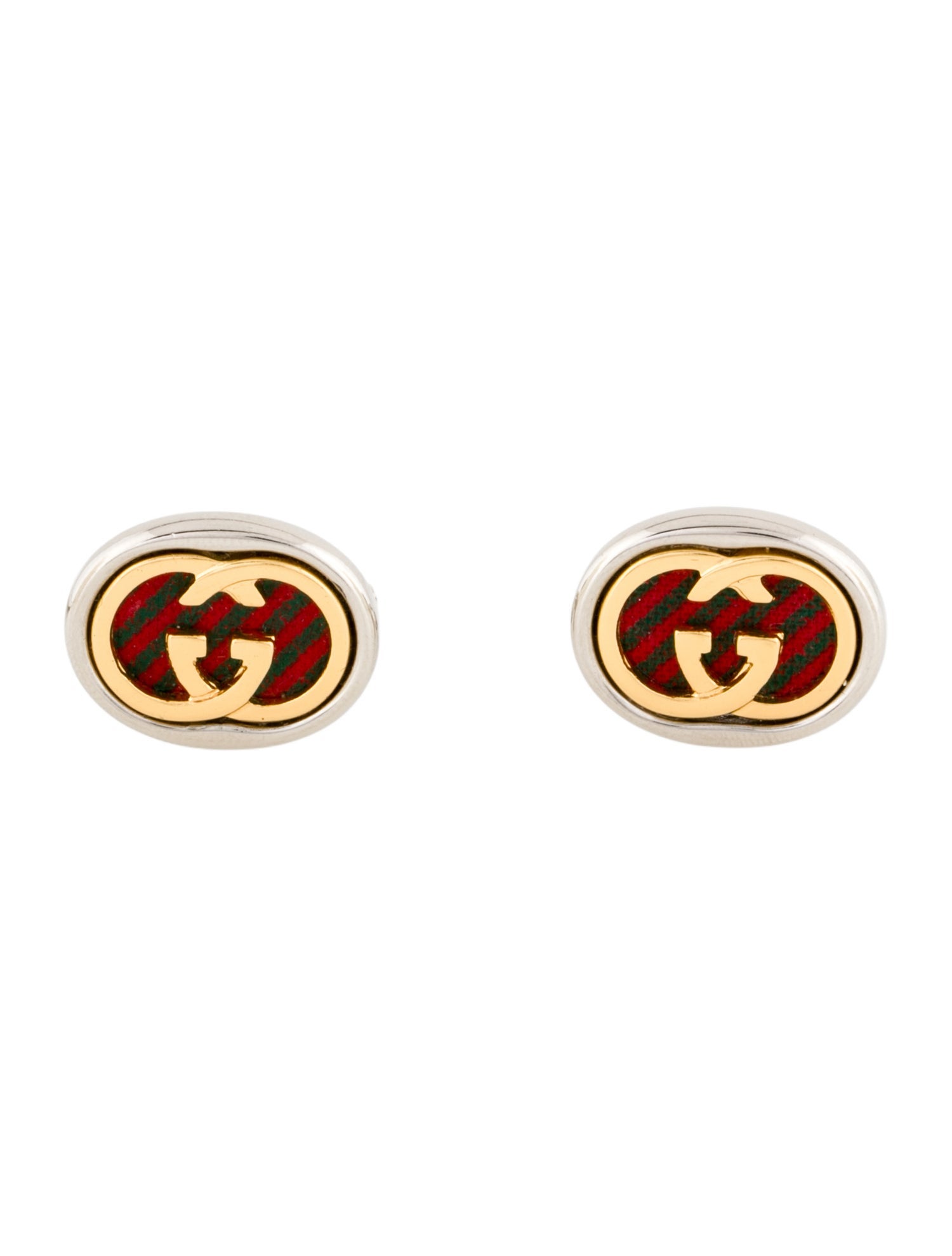 Gucci Vintage Fabric Interlocking G Cufflinks