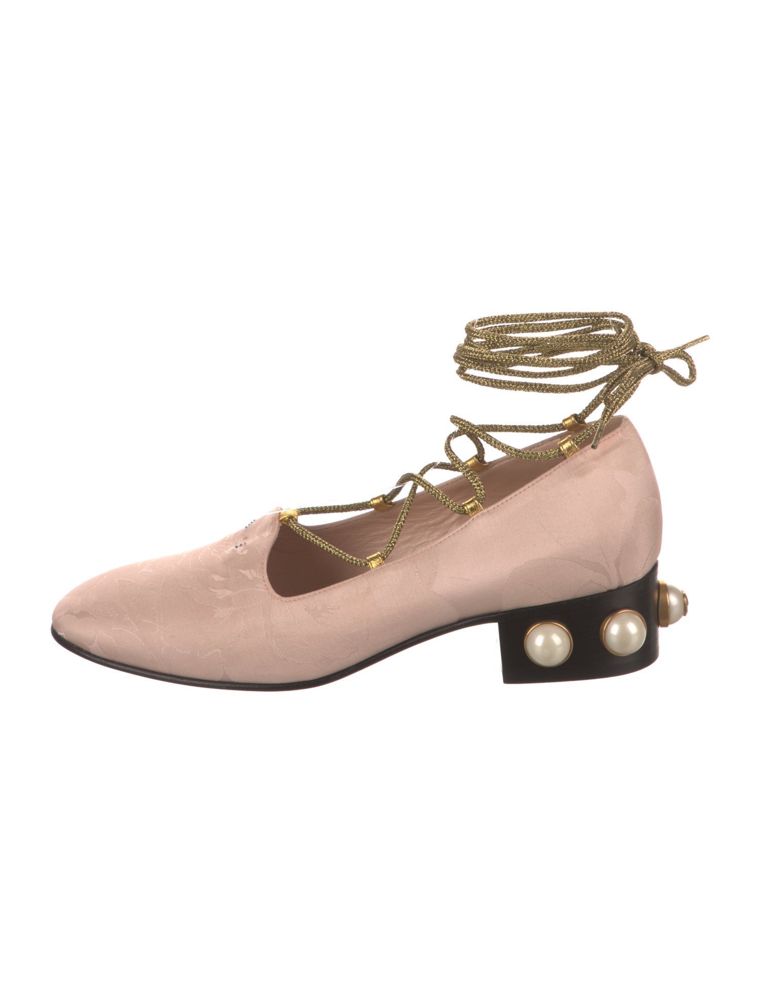 Gucci Faux Pearl Accents Studded Accents Pumps