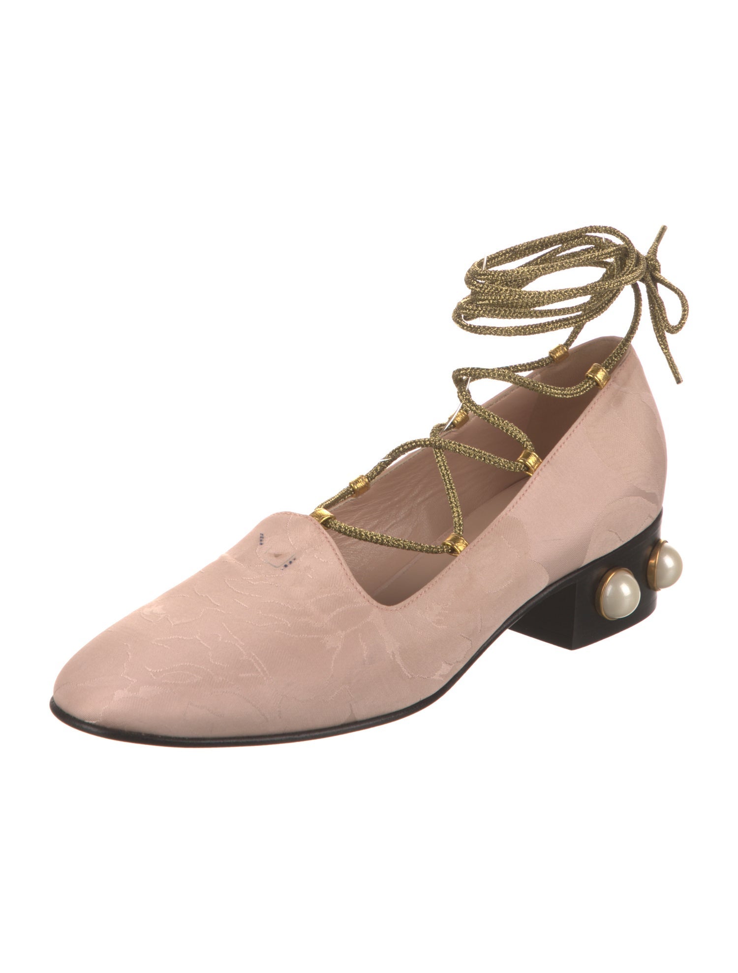 Gucci Faux Pearl Accents Studded Accents Pumps