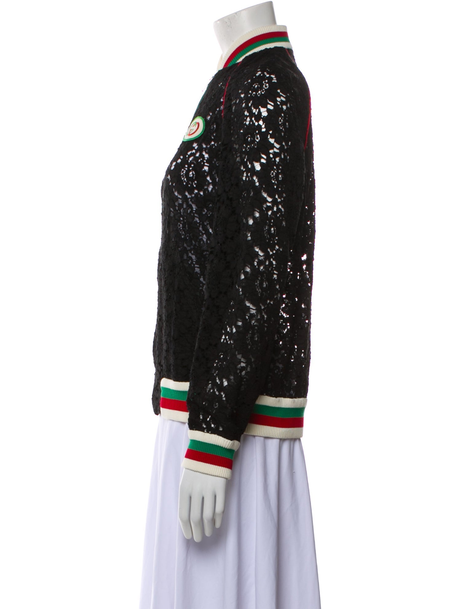 Gucci Lace Lace Pattern Bomber Jacket