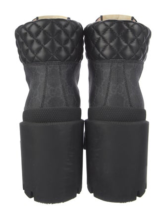 Gucci Quilted Pattern Leather Combat Boots