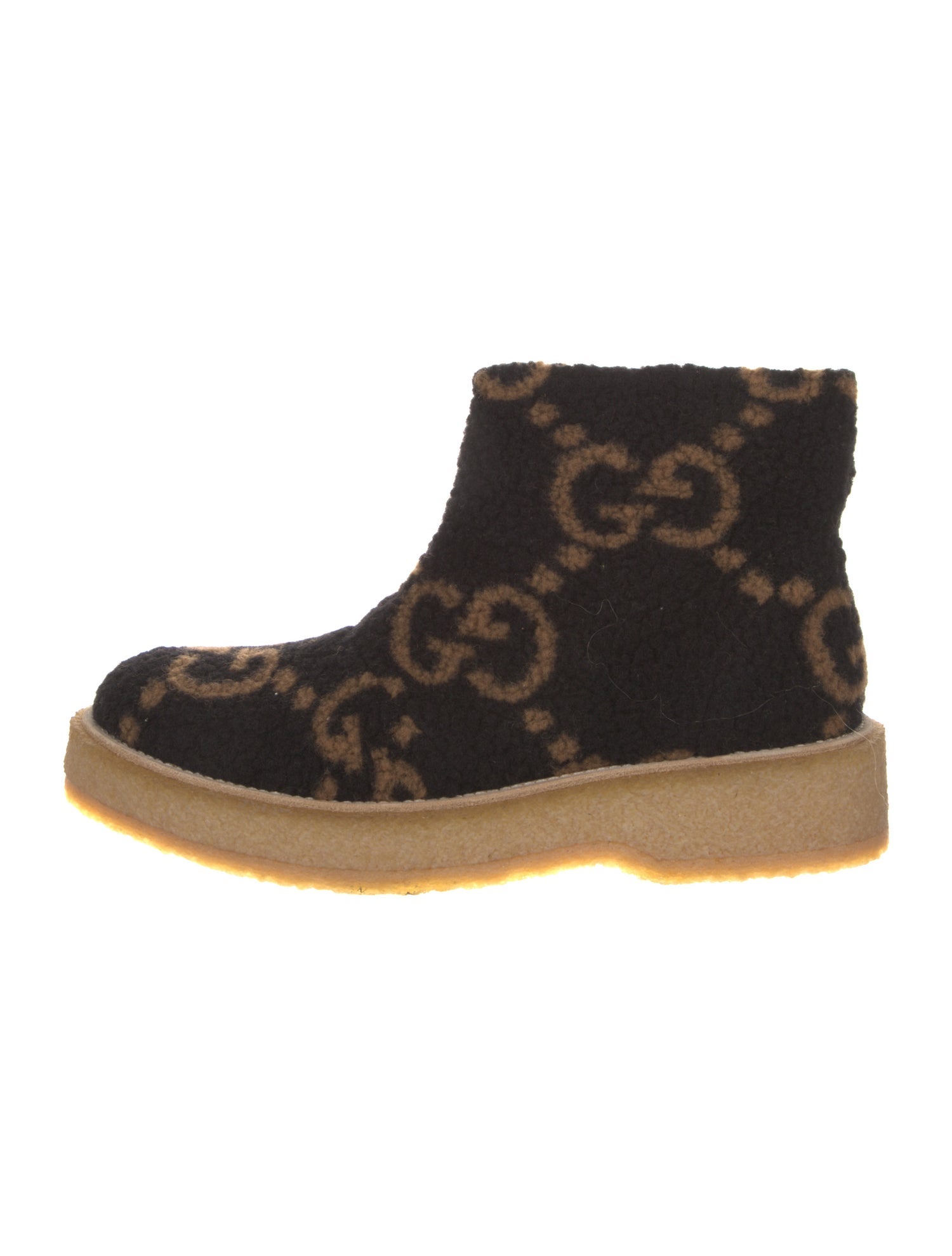 Gucci Shearling Animal Print Boots