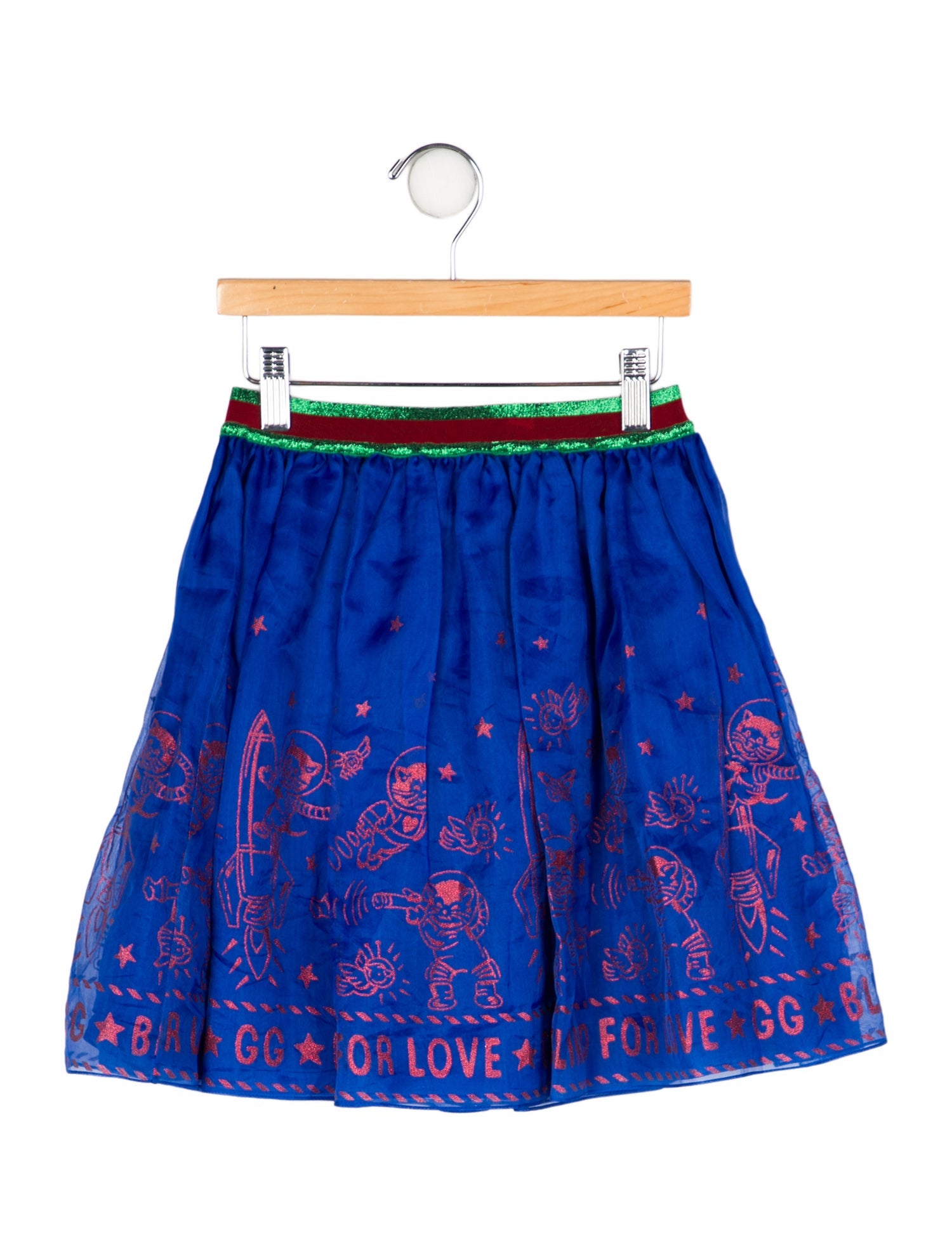 Gucci Girls' Graphic Pleated Skirt