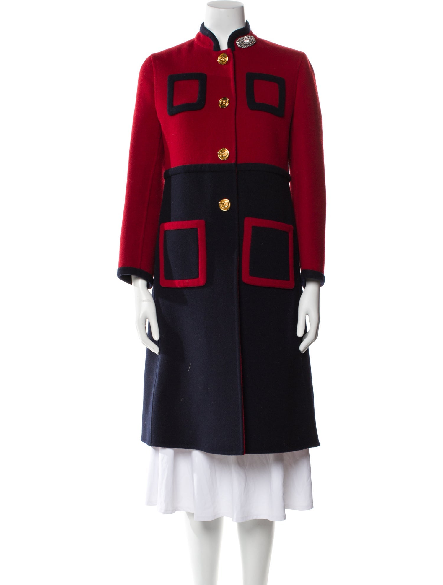 Gucci Wool Plaid Print Trench Coat