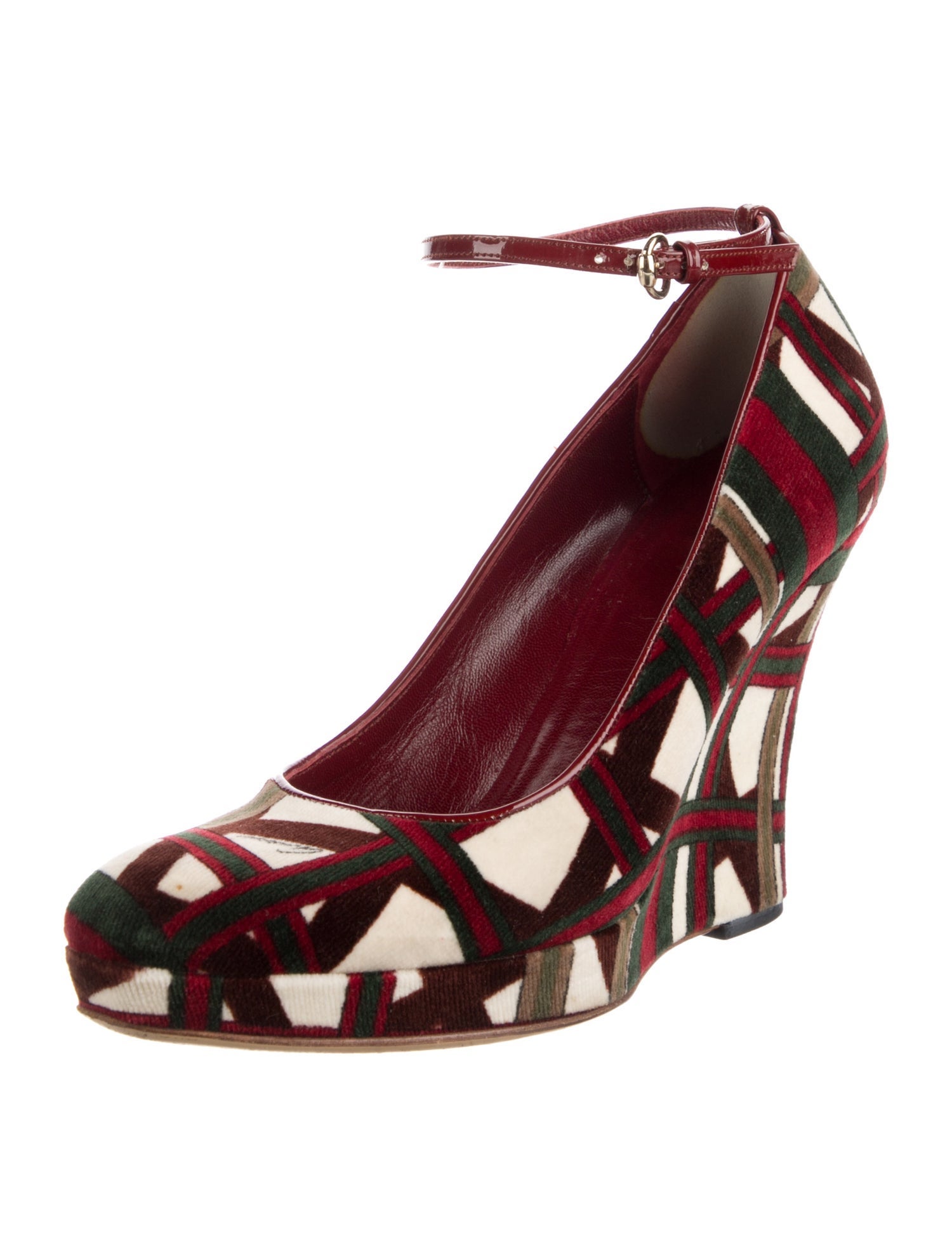 Gucci Velvet Printed Pumps