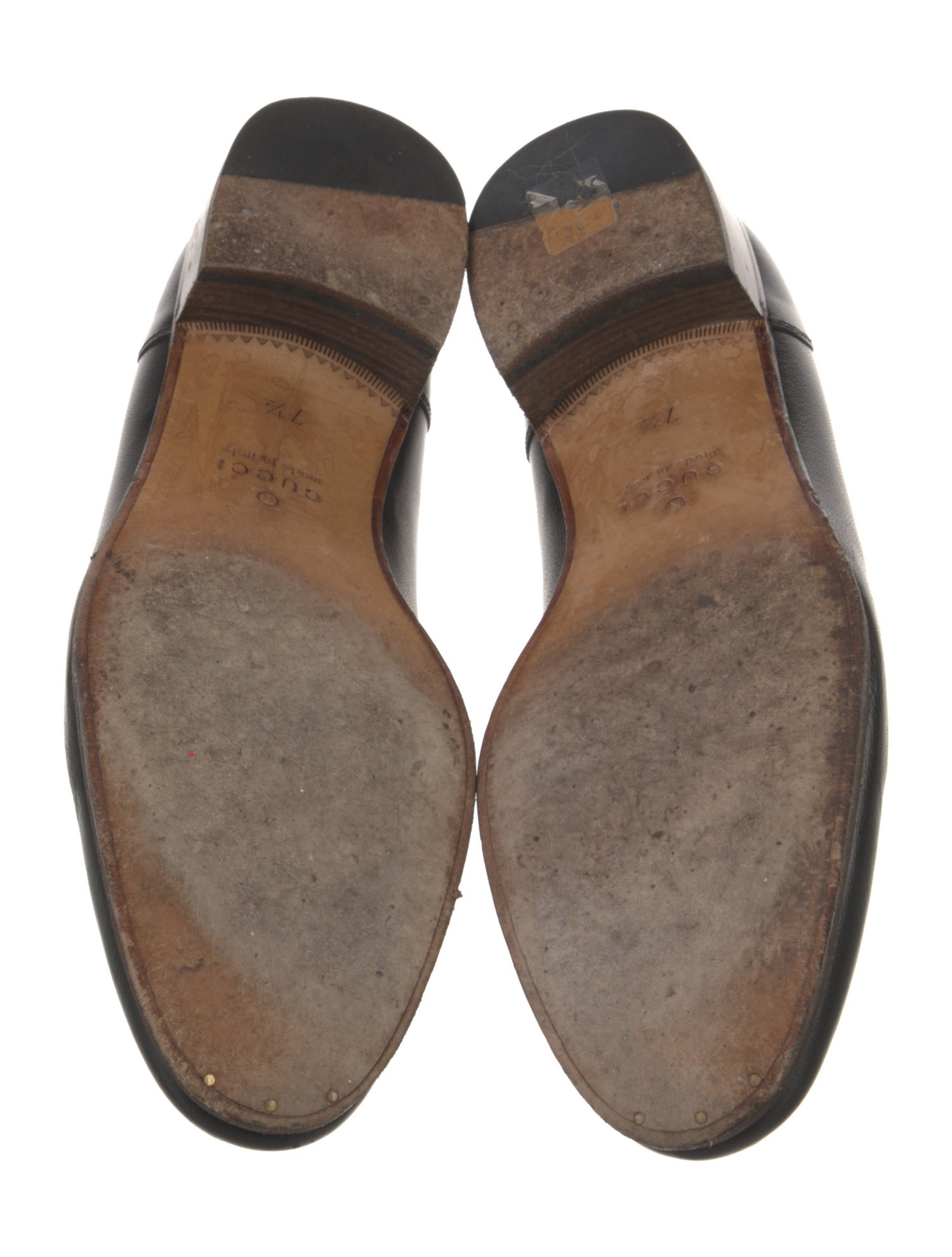 Gucci Web Accent Leather Dress Loafers