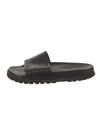 Gucci GG Signature Leather Slides