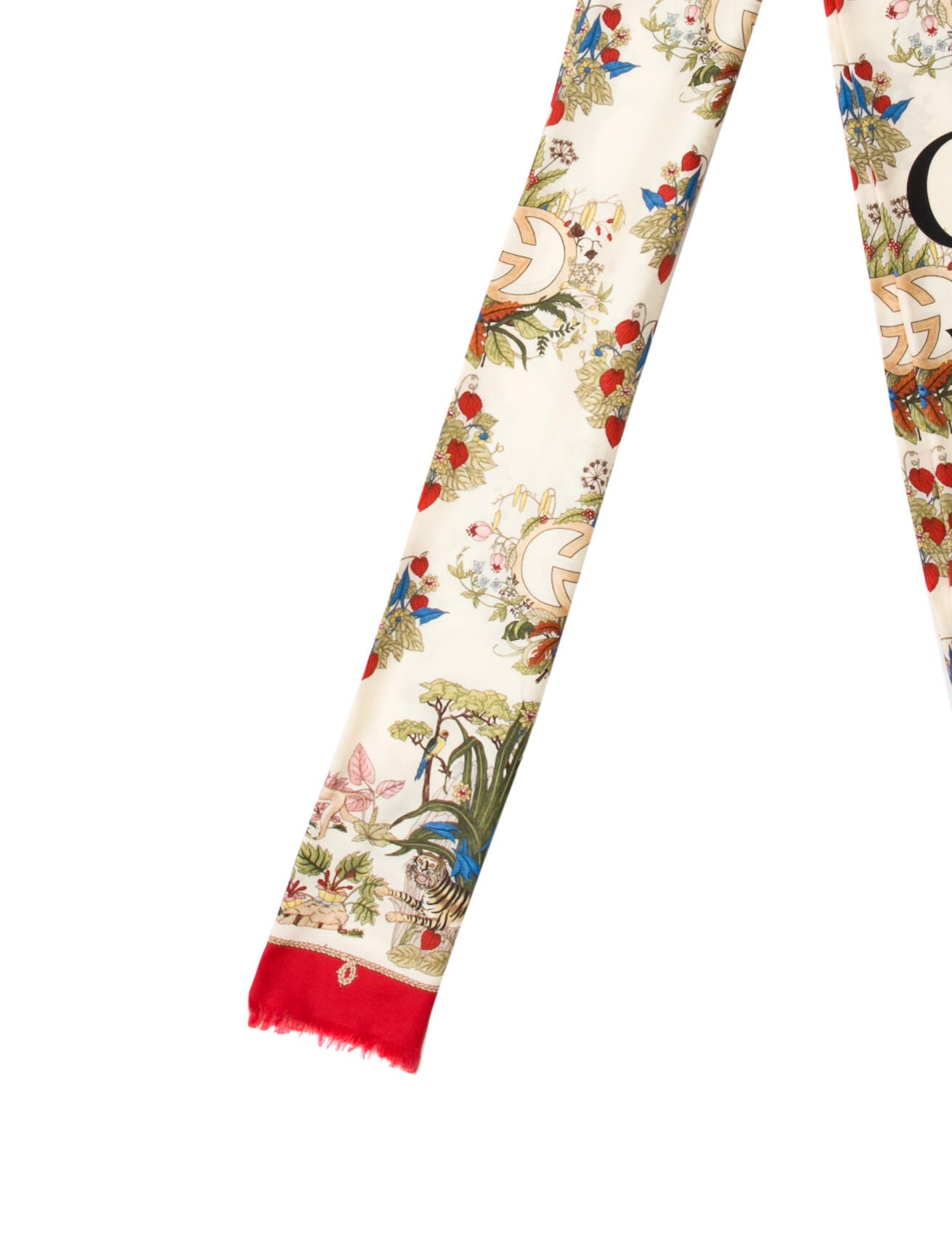 Gucci Silk Floral Print Scarf w/ Tags
