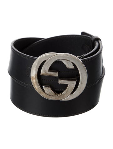 Gucci Belts Interlocking G Logo Leather Waist Belt XL