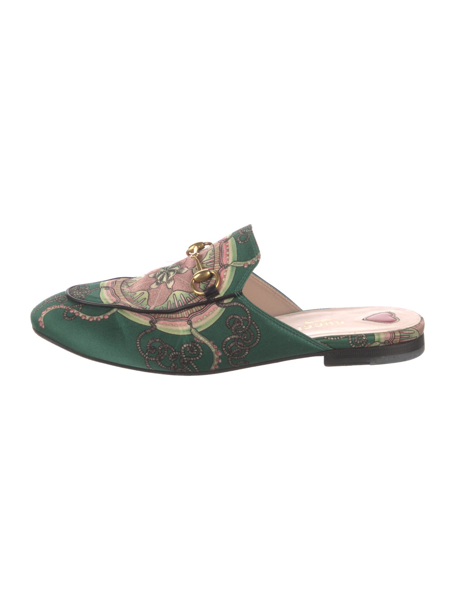Gucci 1955 Horsebit Accent Satin Mules