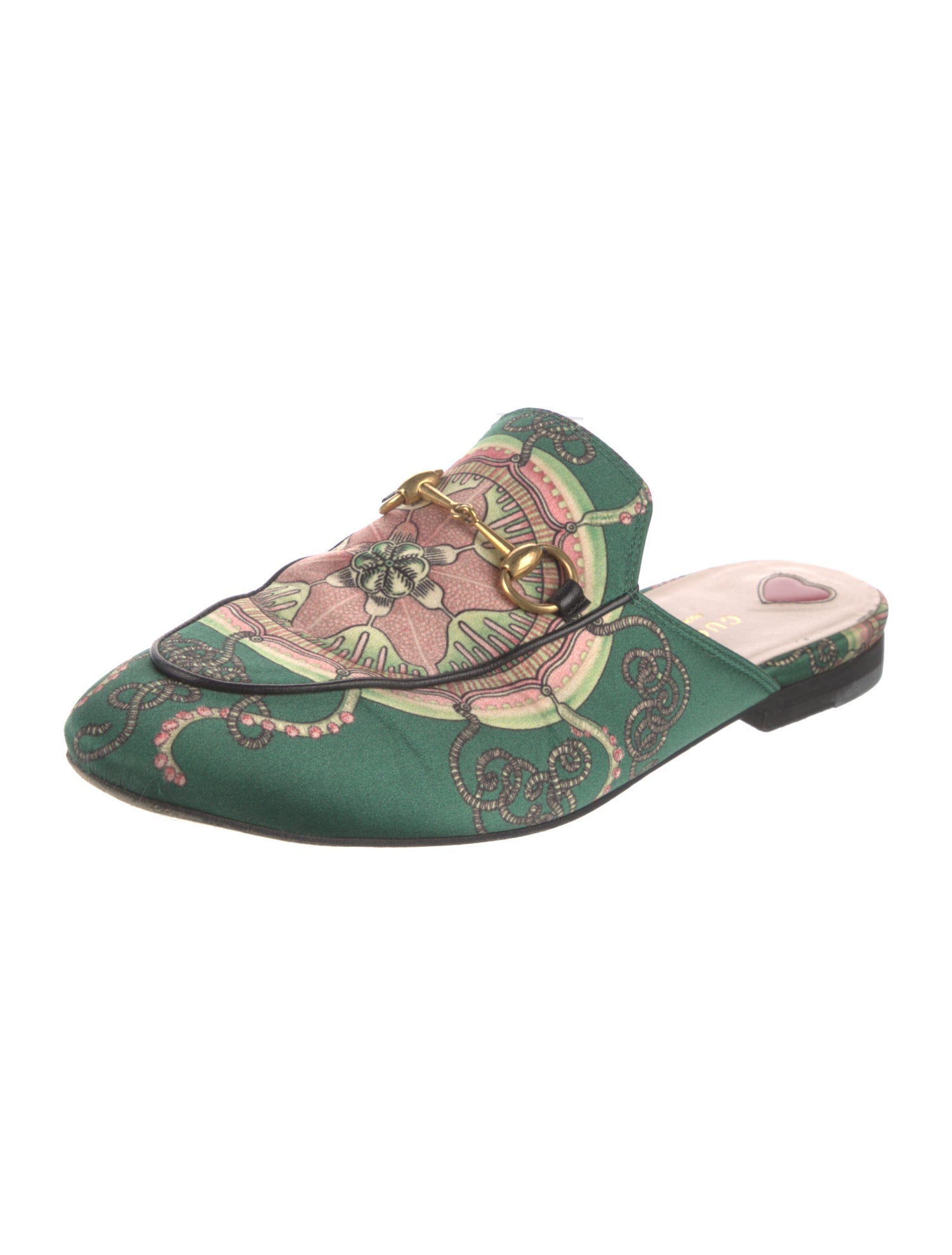 Gucci 1955 Horsebit Accent Satin Mules