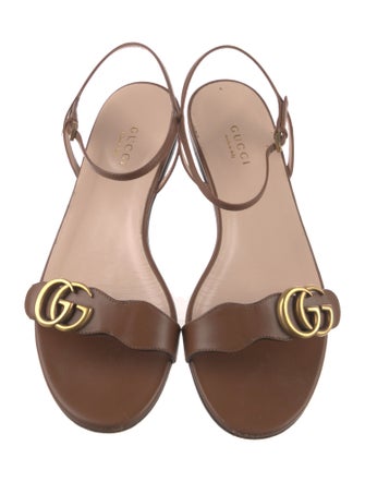 Gucci Running GG Logo Leather Slides