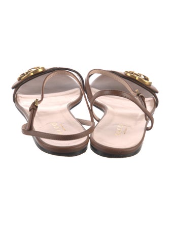 Gucci Running GG Logo Leather Slides