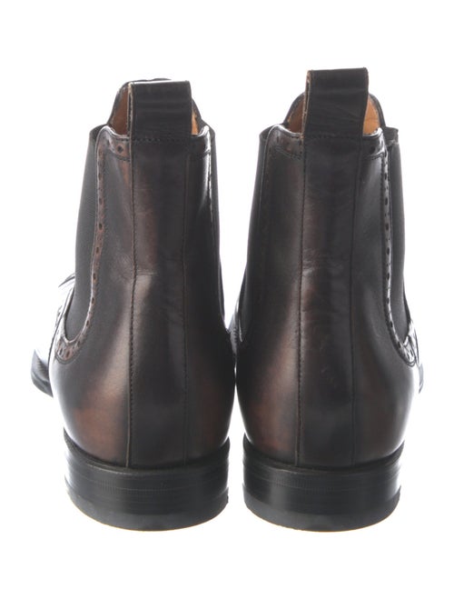 Gucci Leather Eyelet Trim Chelsea Boots