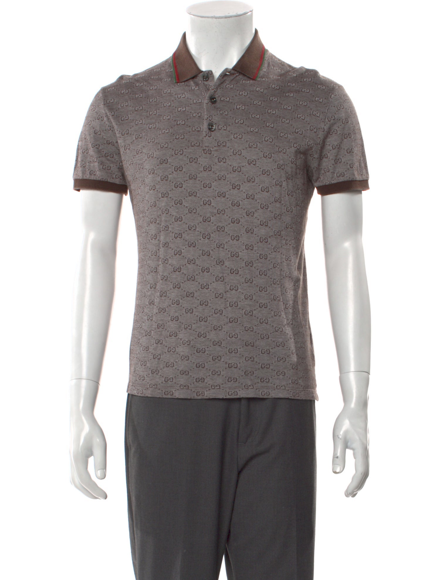 Gucci Printed V-Neck Polo Shirt