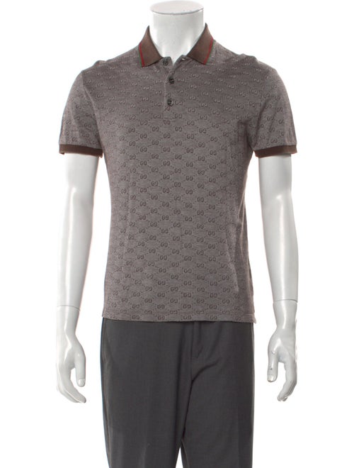 Gucci Printed V-Neck Polo Shirt