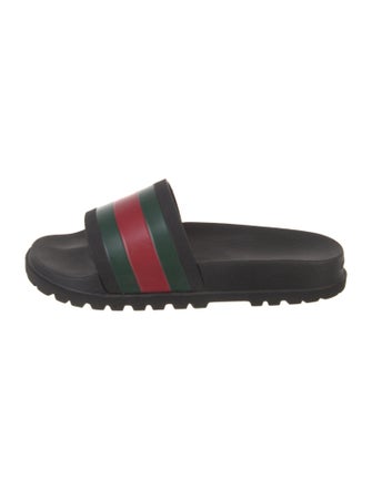 Gucci Web Accent Rubber Slides