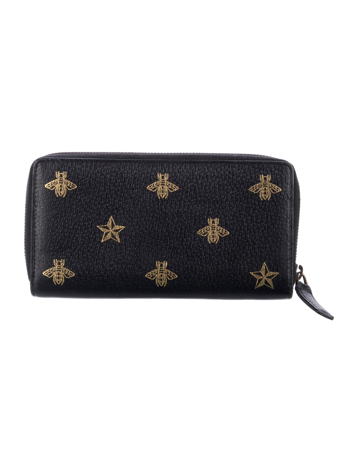 Gucci Bee Star Zip Leather Wallet