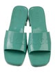 Gucci Gucci Rubber Embossed Logo Block Heel Slide Sandals Rubber Slides
