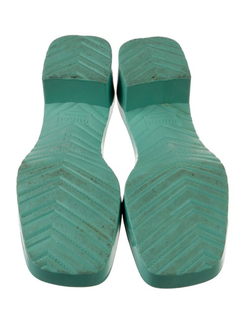 Gucci Gucci Rubber Embossed Logo Block Heel Slide Sandals Rubber Slides
