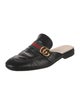 Gucci Web Accent Leather Slippers