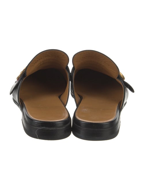 Gucci Web Accent Leather Slippers