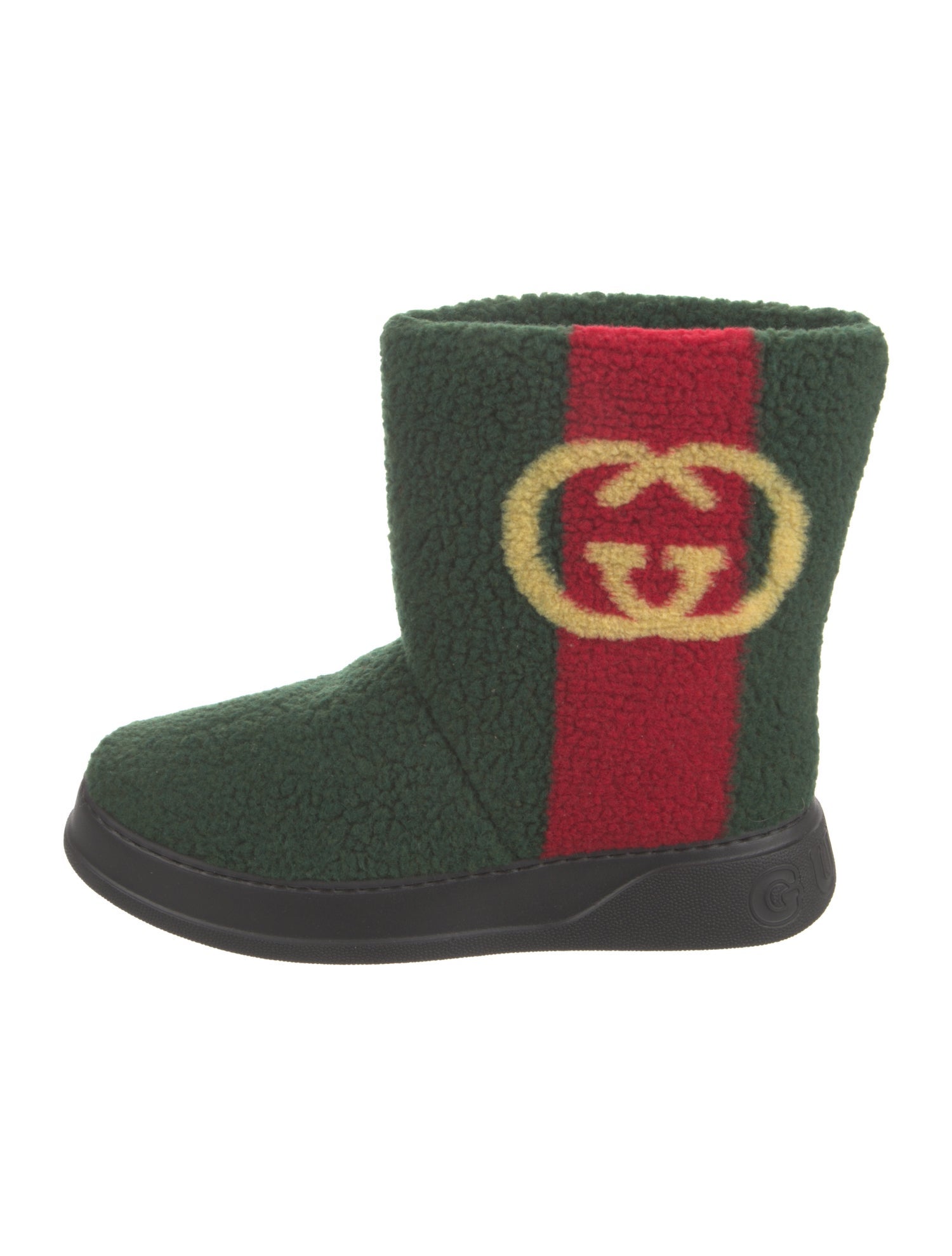 Gucci Gucci Auckland Interlock G Web Stripe Furry Boots Interlocking G Logo Boots w/ Tags