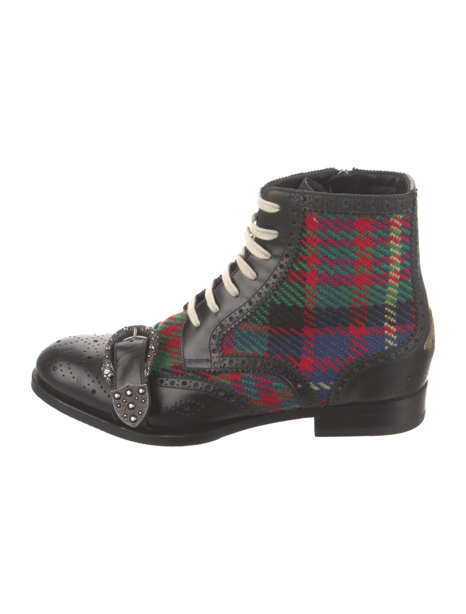 Gucci Queercore Tartan Dionysus Accent Boots w/ Tags