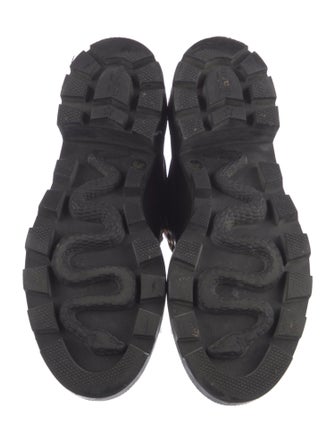 Gucci Sylvie Web Accent Leather Combat Boots