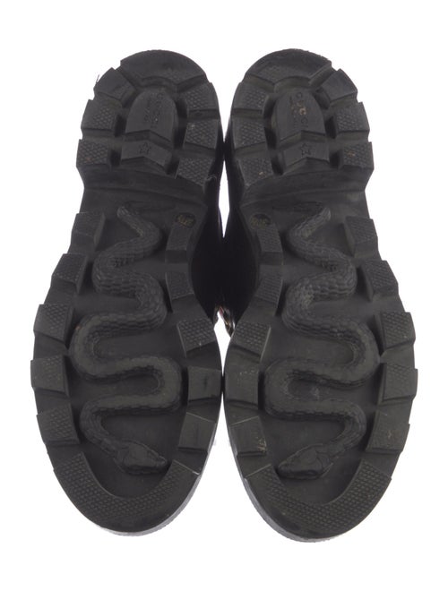 Gucci Sylvie Web Accent Leather Combat Boots