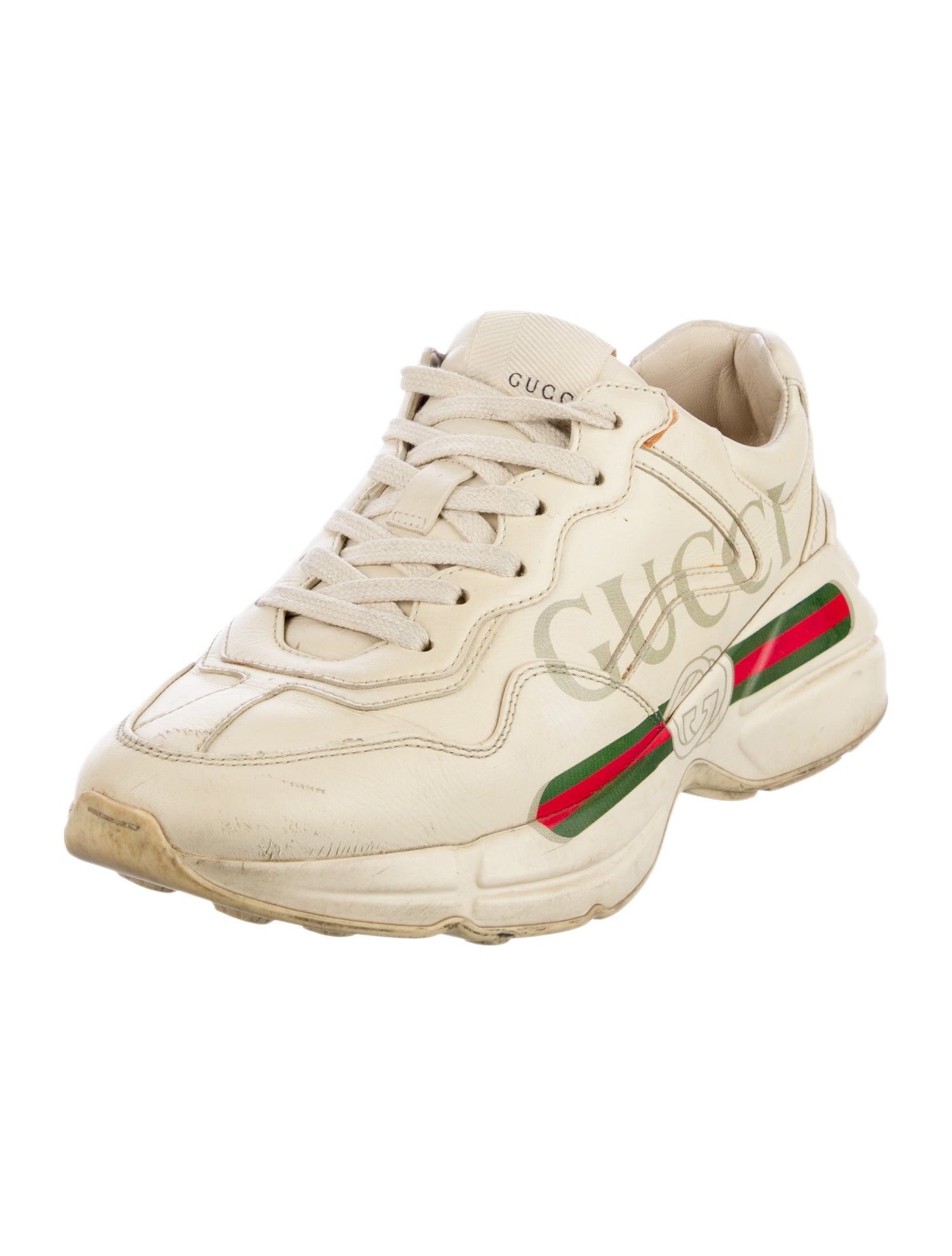 Gucci Web Accent Leather Chunky Sneakers