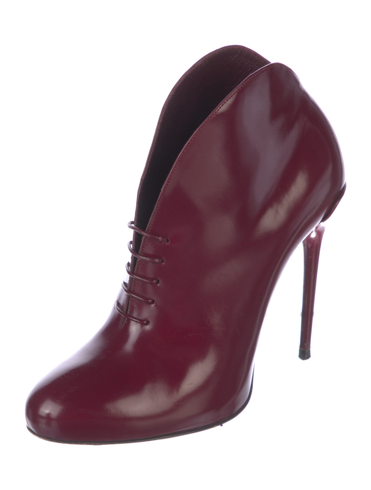 Gucci Patent Leather Lace-Up Boots