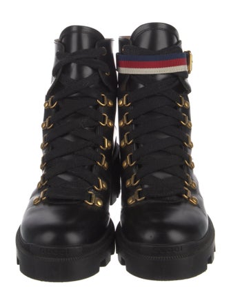 Gucci Boot with Sylvie Web Sylvie Web Accent Combat Boots