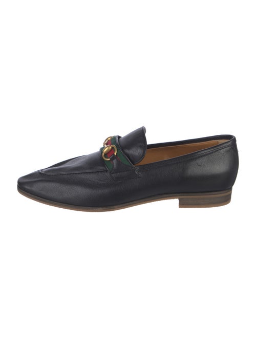 Gucci Web Accent Leather Dress Loafers