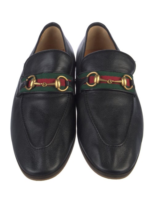 Gucci Web Accent Leather Dress Loafers