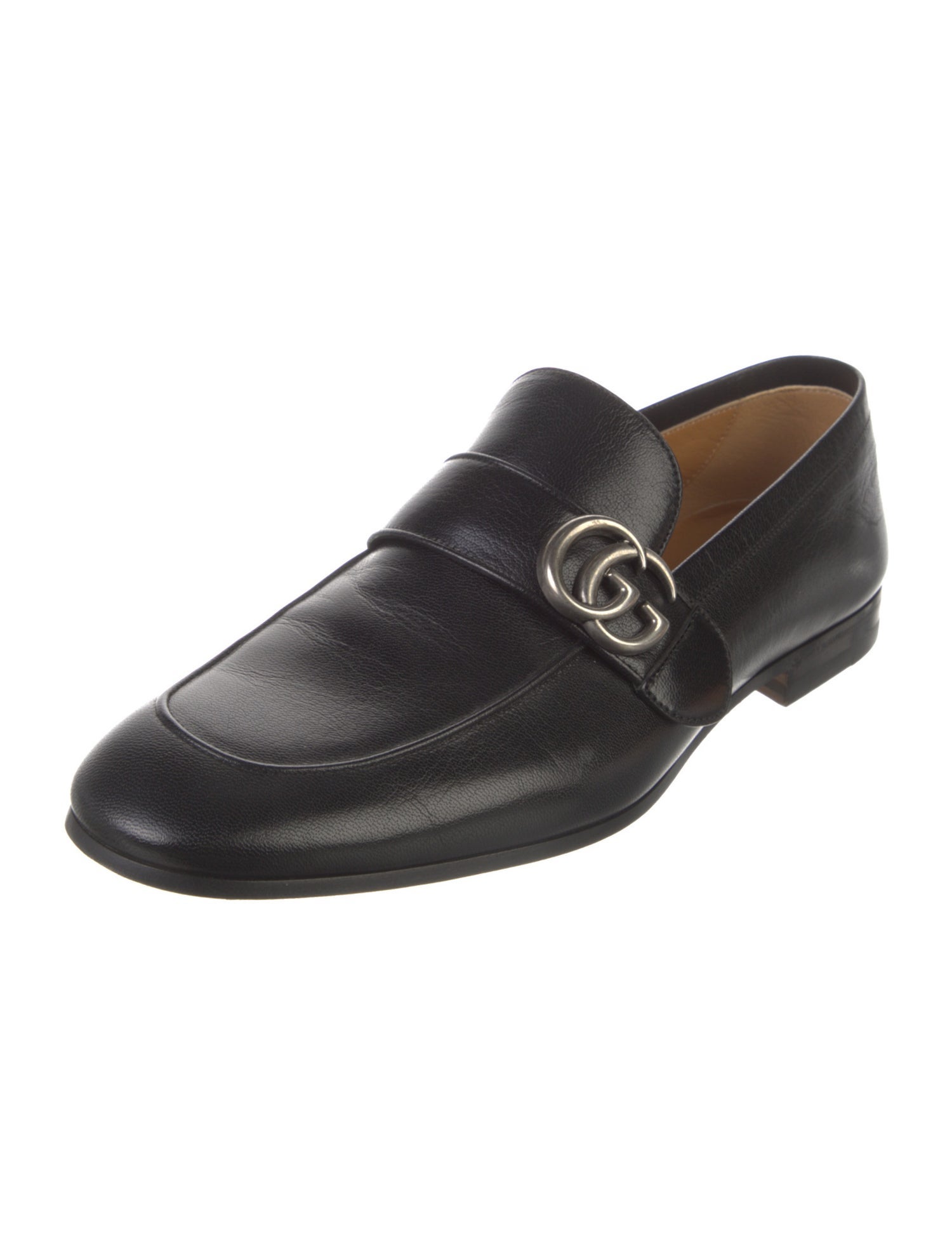 Gucci Double G Logo Leather Loafers