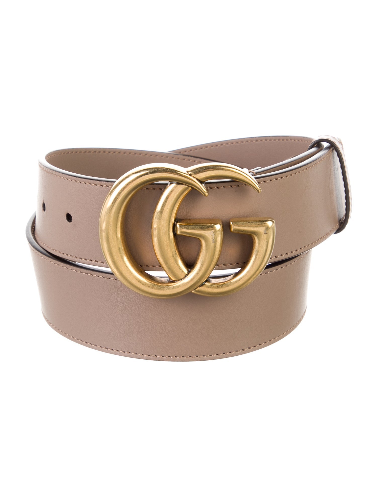 Gucci Double G Logo Leather Belt
