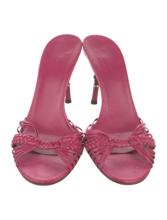 Gucci Bamboo Accent Leather Slides