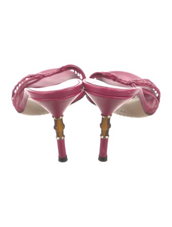 Gucci Bamboo Accent Leather Slides