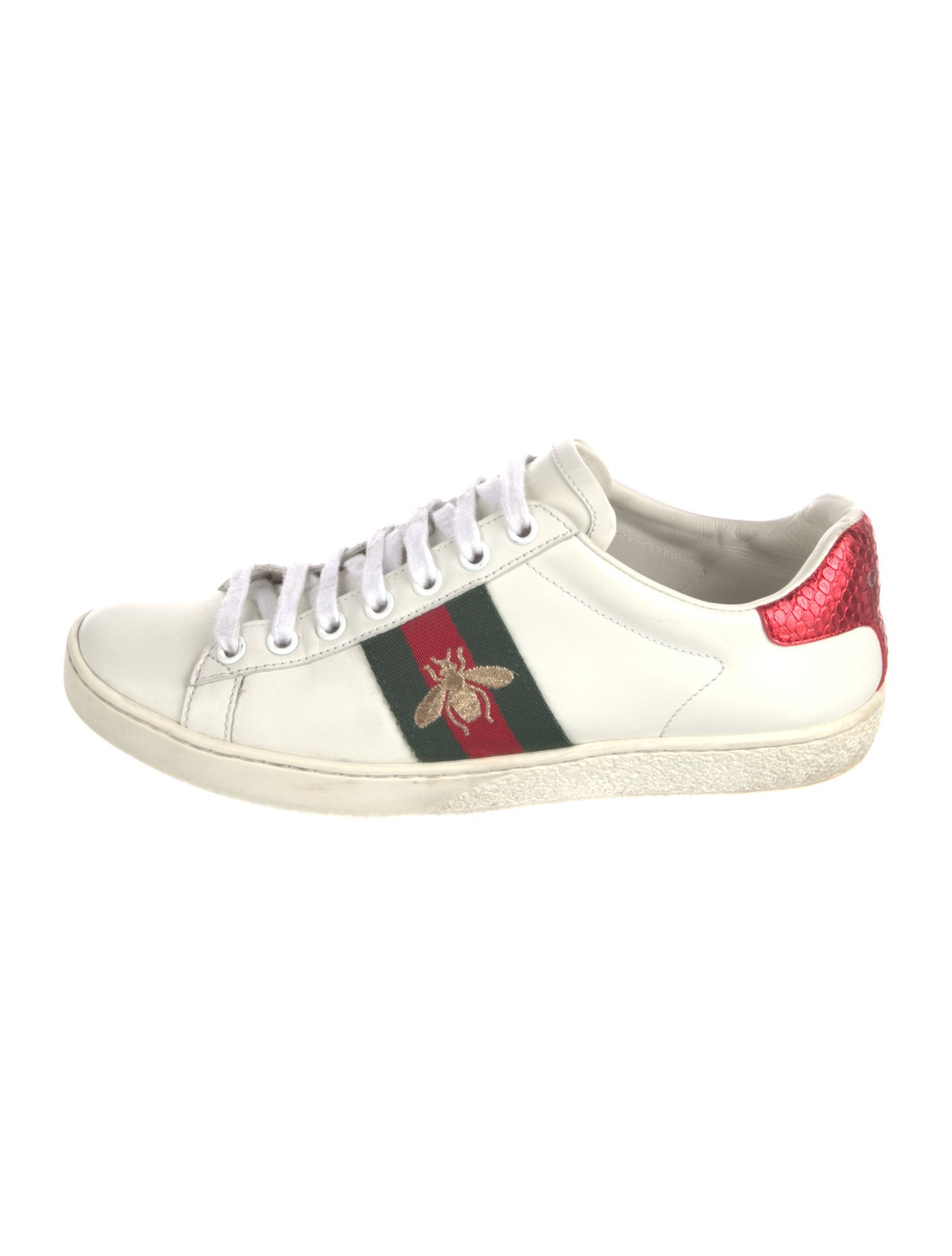 Gucci Web Accent Leather Sneakers