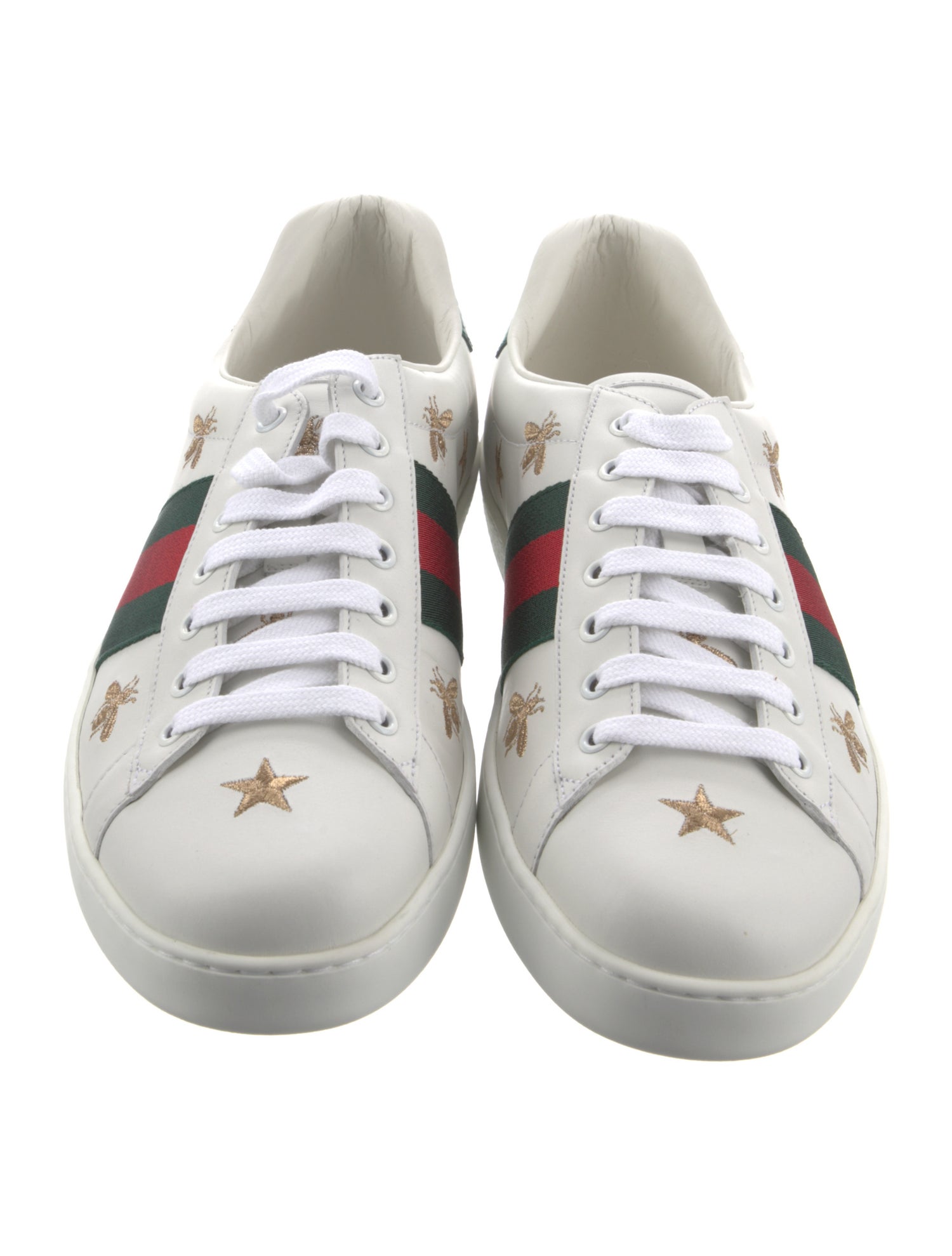 Gucci Web Accent Leather Sneakers