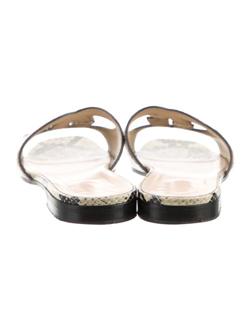 Gucci Interlocking G Logo Snakeskin Slides