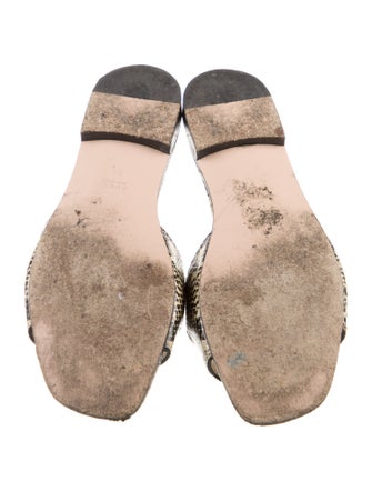 Gucci Interlocking G Logo Snakeskin Slides