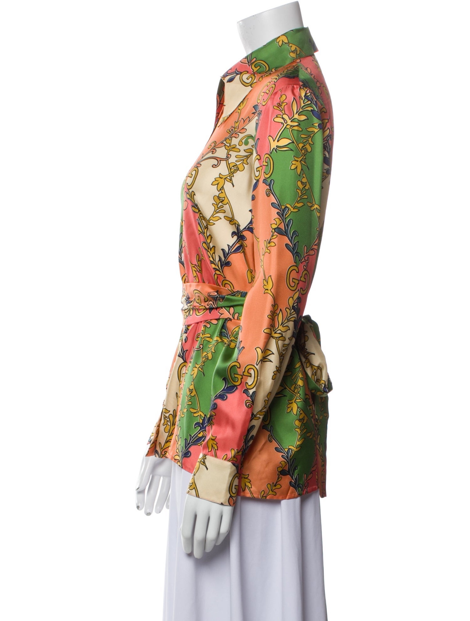 Gucci Silk Printed Button-Up Top