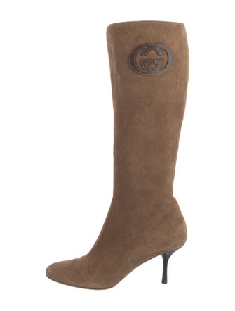 Gucci Interlocking G Logo Suede Boots