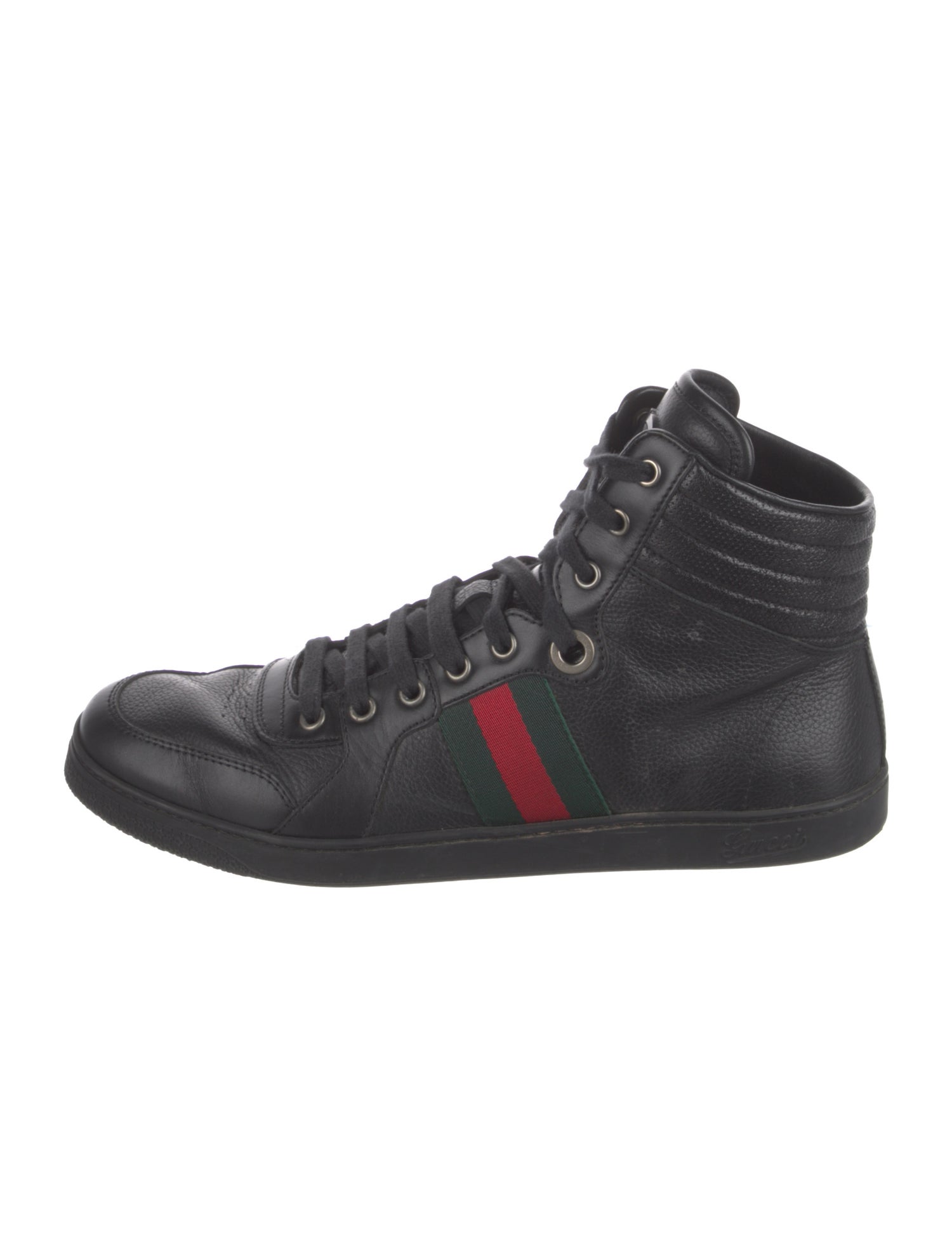 Gucci Web Accent Leather Sneakers