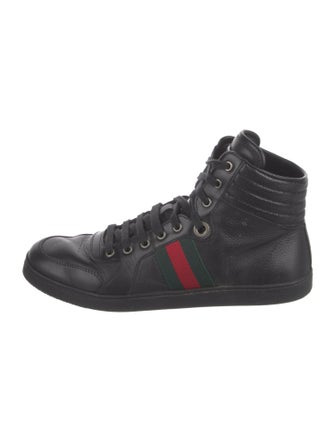Gucci Web Accent Leather Sneakers